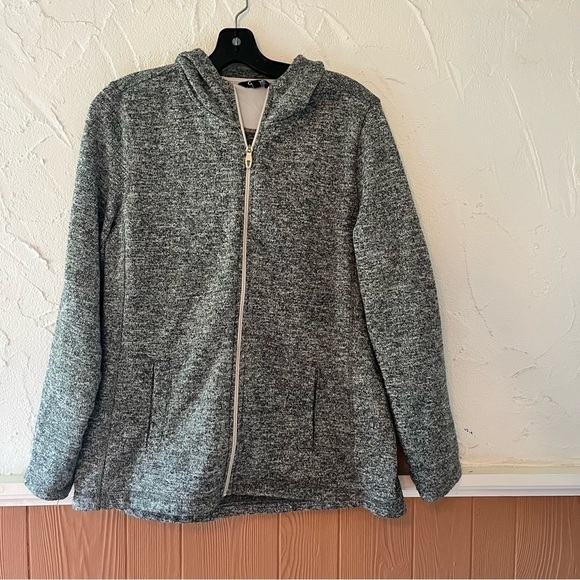 George Sweaters - George Gray Front Zip Hooded Sweater Size 2X